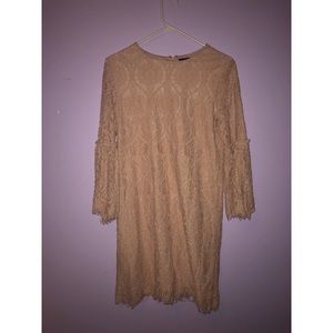 Blush Pink Lacy Mini Dress
